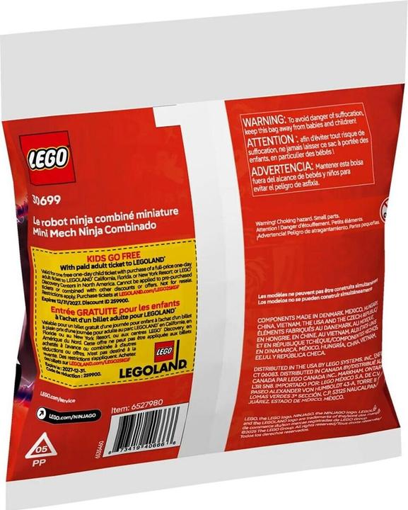 Image du produit LEGO Mini-mech combiné de Ninja (30699, LEGO Ninjago)