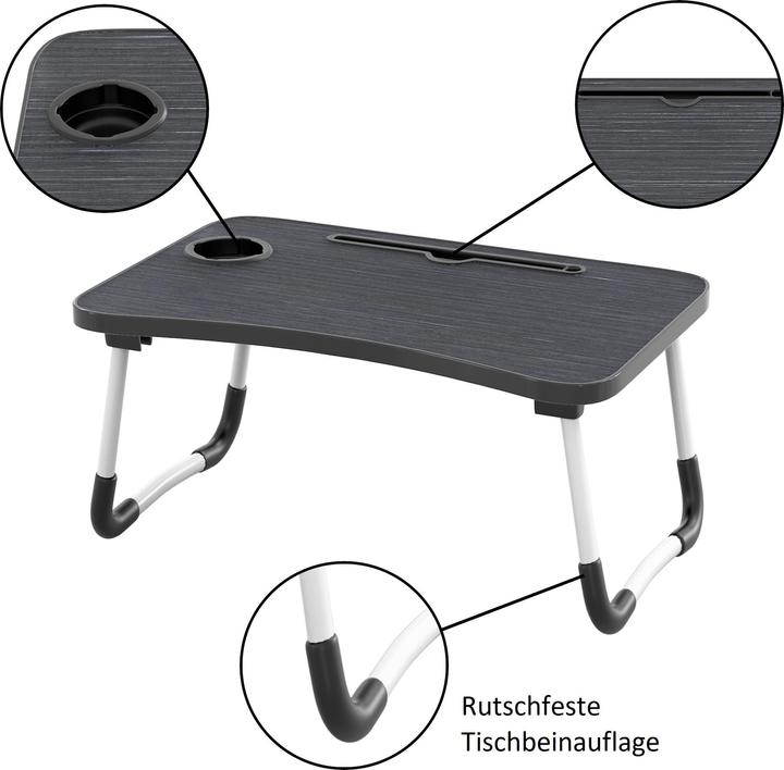 Image du produit Intirilife table pliante pour ordinateur portable en noir
