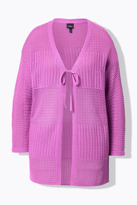 Produktbild Ulla Popken Strickjacke, Lochstrick, Oversized, V-Ausschnitt (50, 52)