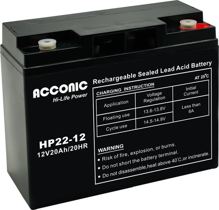 Produktbild Acconic HP22-12 Hi-Life Power AGM 12V 22Ah USV-Batterie (12 V, 22 Ah)