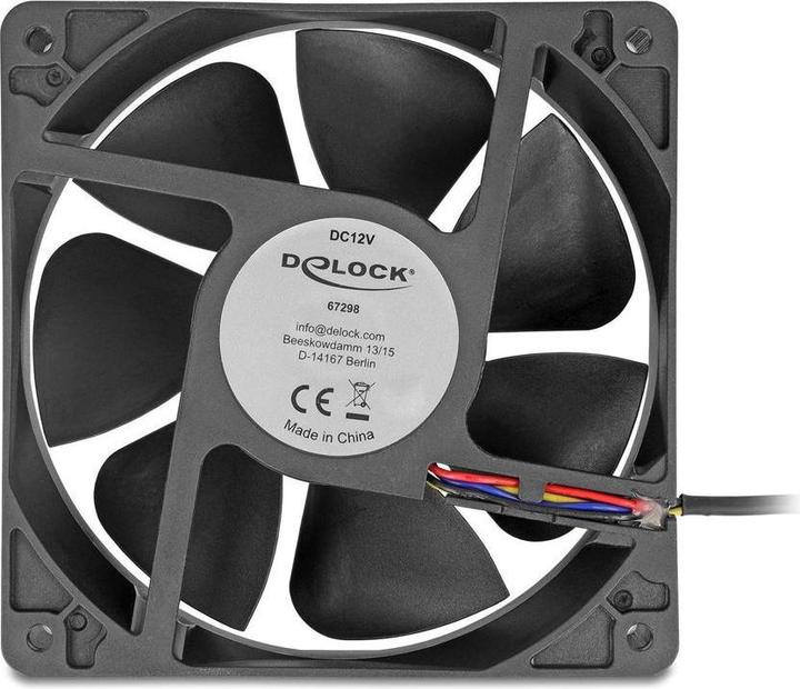 Immagine prodotto Delock Axiallüfter 12 V DC, 120 x 120 x 38 mm schwarz (120 mm, 1 x)