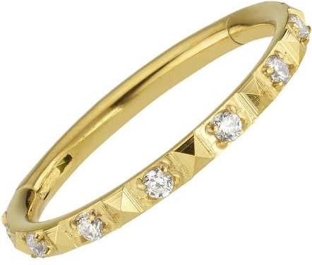 Produktbild Bijouteria Ohrpiercing (PVD Beschichtung (goldfarben), Chirurgenstahl 316L, Kristall)