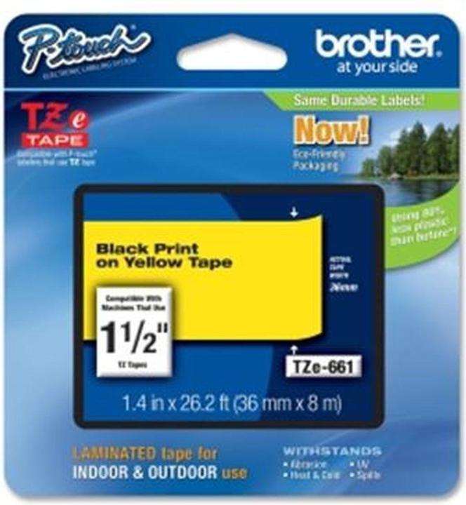 Productafbeelding Brother Tze-661 (3.60 cm, Geel, Zwart)