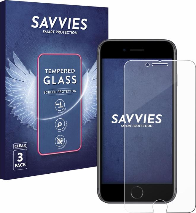Produktbild Savvies Panzerglas Hartglas Displayschutz (3 Stk., Apple iPhone 8)
