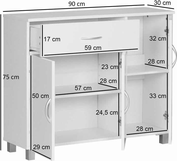 Image du produit Wohnling Jarry (90 x 30 x 75 cm)