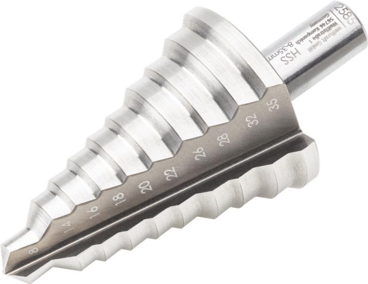 Produktbild wolfcraft 1 Stufenbohrer HSS, Schaft 10mm, ø8-35mm (10 mm)