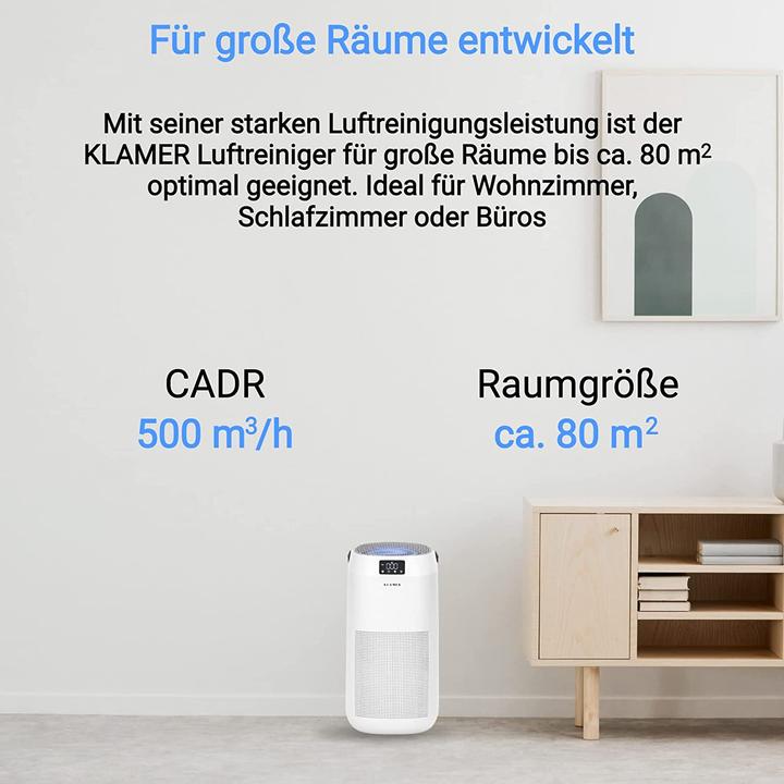 Produktbild KLAMER Luftreiniger 500i mit HEPA Filter
