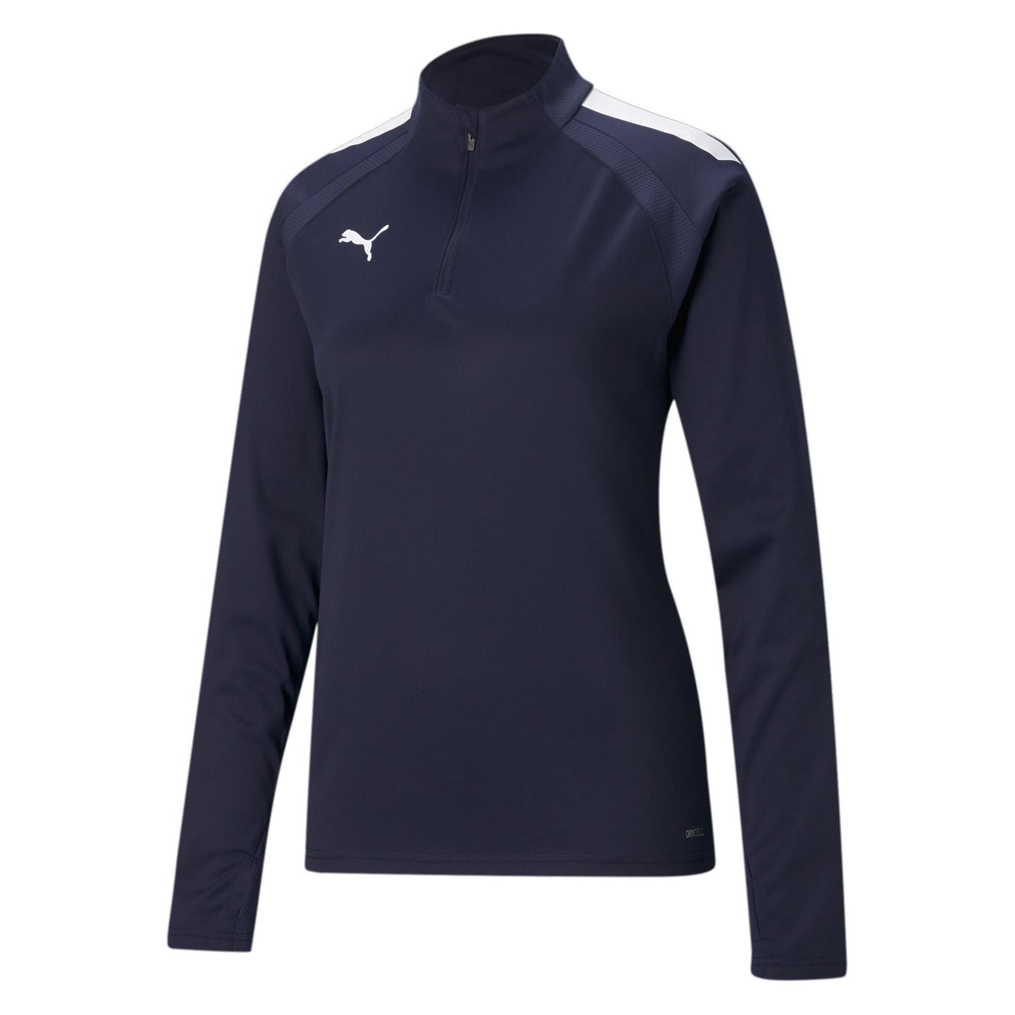 Puma, Damen, Sportshirt, TeamLIGA 1/4 Zip Top W (Xxs), Blau, Xxs