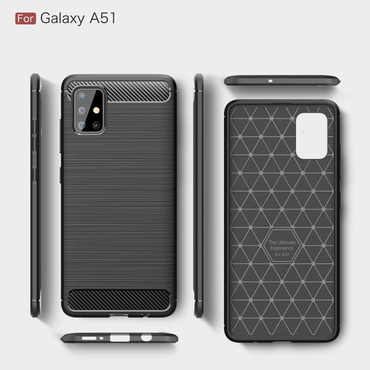 Immagine prodotto Cover-Discount Custodia in gomma siliconica Metal Carbon Look (Samsung Galaxy A51)