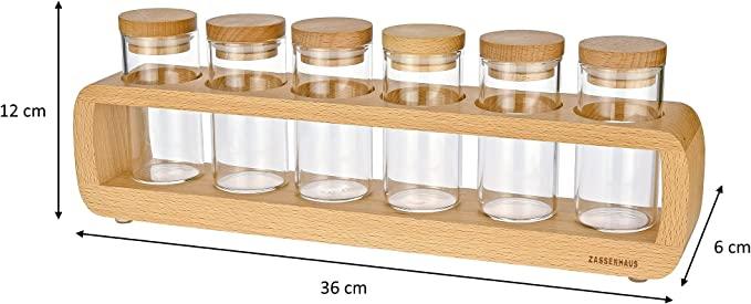 Actual product image Zassenhaus Spice rack beech with 6 spice jars