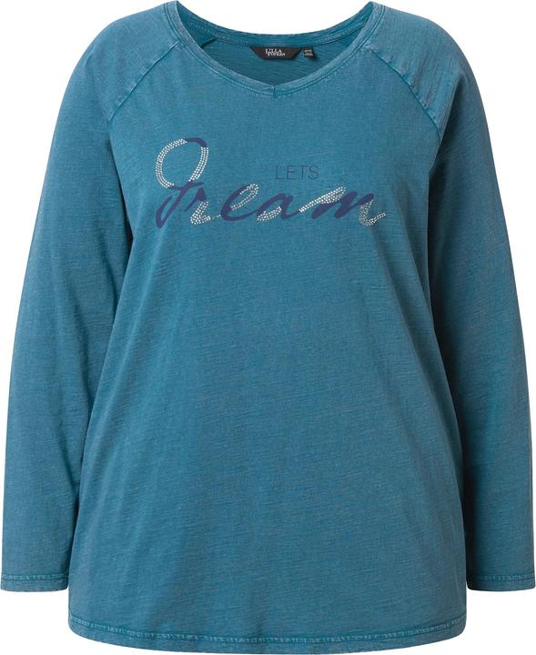Immagine prodotto Ulla Popken Maglia dal taglio svasato con stile vintage, scollo a V e maniche lunghe (46, 48)