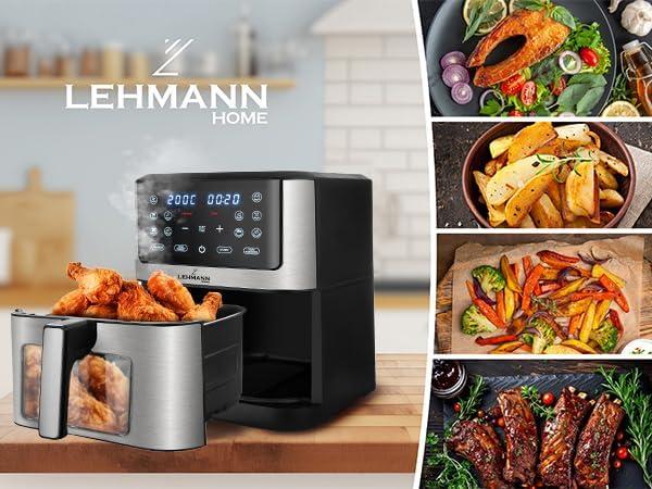 Produktbild Lehmann Heissluftfritteuse Air Fryer ‎LHODF-1435 mit Sichtfenster, 12 Programmen & Timer