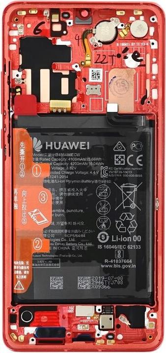 Produktbild Huawei Display + Rahmen + Akku P30 Pro amber sunrise 02352PGK (Akku, Huawei P30 Pro)