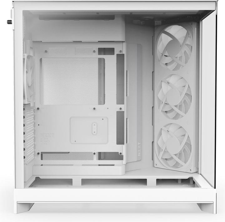 NZXT H9 Flow RGB (2025) All White Midi Tower ATX Gaming Gehäuse weiss mit Glasfenster (ATX, Mini-ITX, mATX)