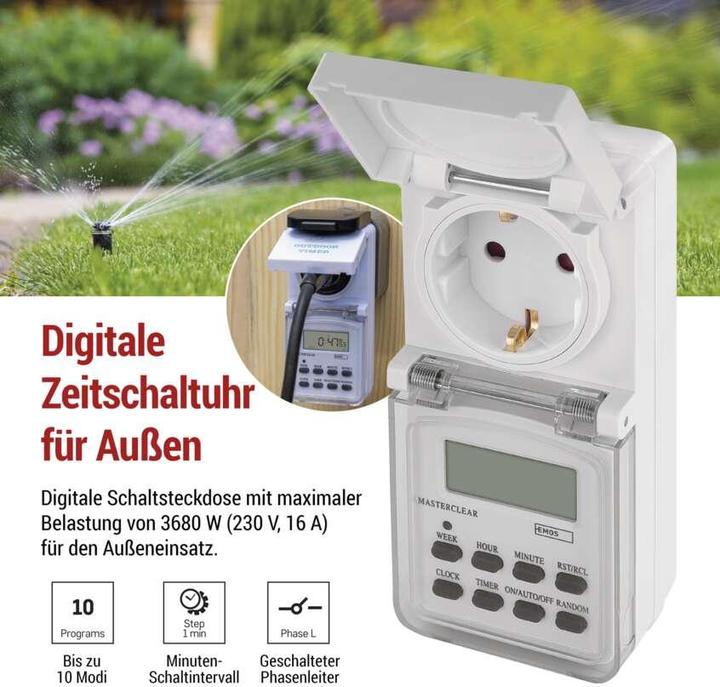 Actual product image Emos Digital Timer Ip44 Schuko