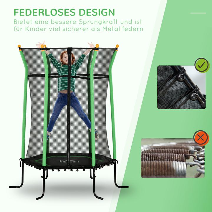 Produktbild Homcom Kindertrampolin Stahl, Kunststoff Grün (163.50 cm)