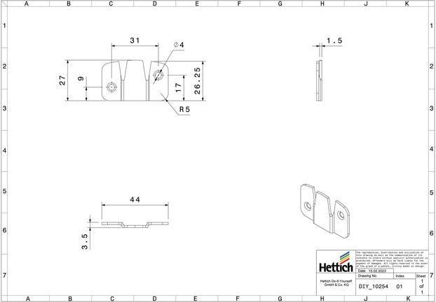 Immagine prodotto Hettich Universalverbinder (Raccordo di collegamento, 1 pz.)