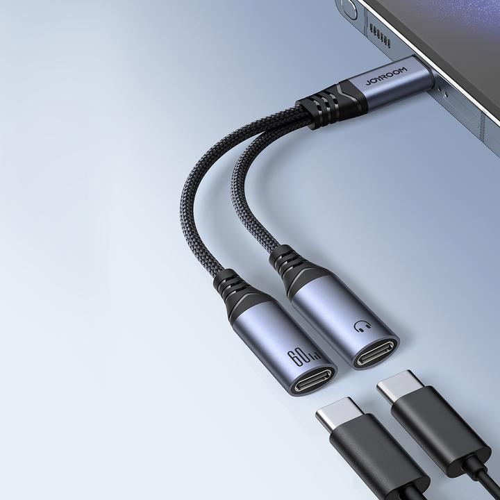 Image du produit Joyroom 2-in-1 Audio Adapter USB-C to Dual USB-C Cable (USB Type C, USB Type C)