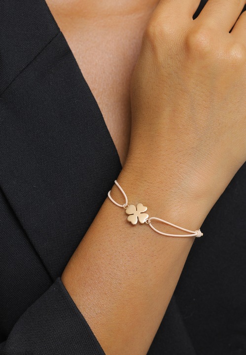 Produktbild Elli Armband Kleeblatt Glücksbringer Talisman Mojo 925 Silber (17 cm, No Stein, 925 Sterling Silber Rosegold, Gummiband)