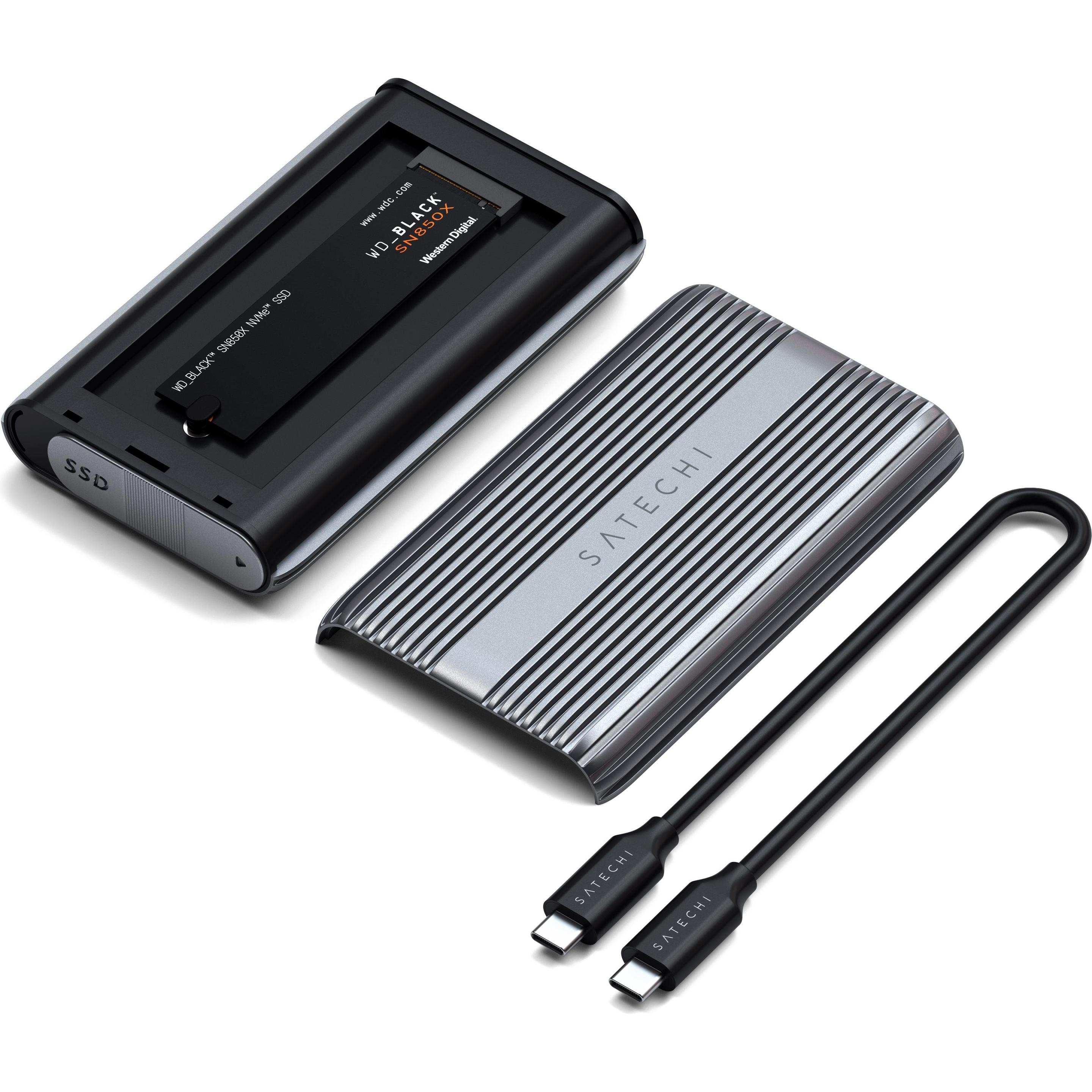 Thumbnail - Satechi USB4 NVMe SSD Pro (M.2 2260, M.2 2242, M.2 2280), Festplattengehäuse, Transparent, Grau