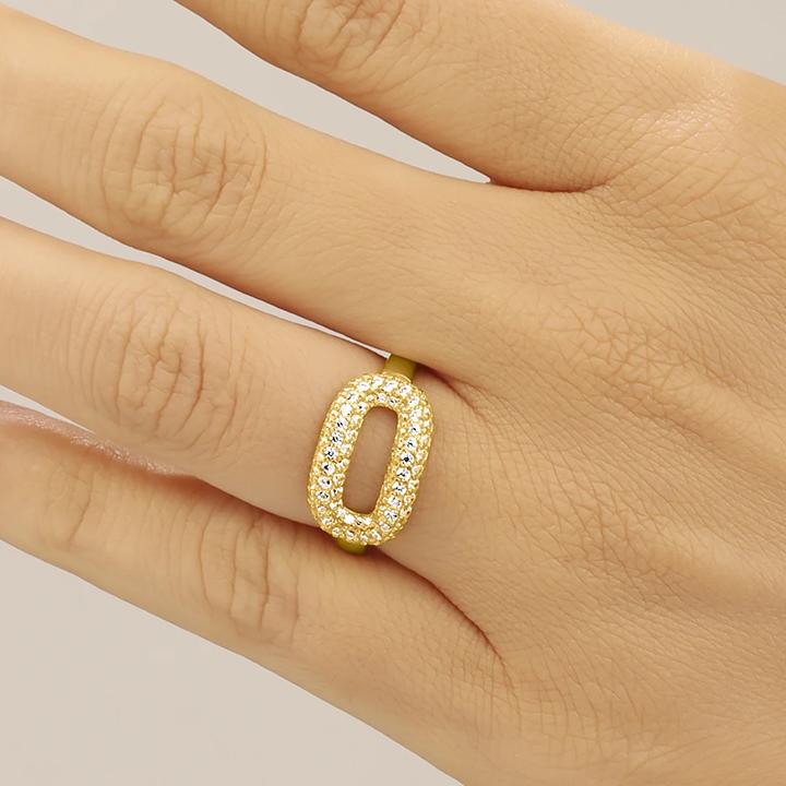Immagine prodotto Charles Garnier Anello in argento placcato oro e ossido di zirconio (52)