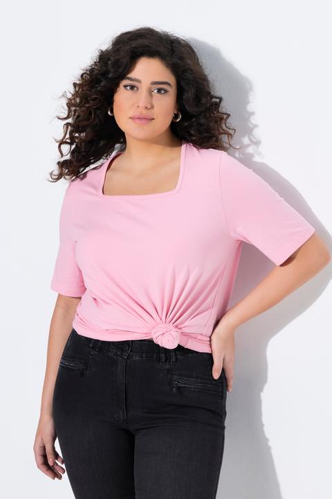 Image du produit Ulla Popken T-shirt à manches courtes et col carré. Coupe évasée (62)