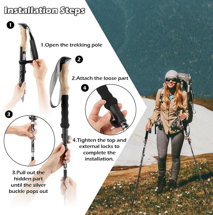 Produktbild Kuofany Klappbare Trekkingstöcke (130 cm)