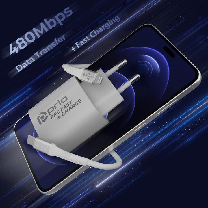 Actual product image prio Mfi Set (20W Dual Wall Charger + Lightning cable) white (15 W)