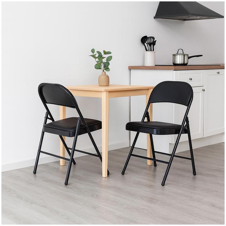 Actual product image HTI-Living 2er Set Klappstühle mit Polsterung Metallgestell und PVC-Bezug