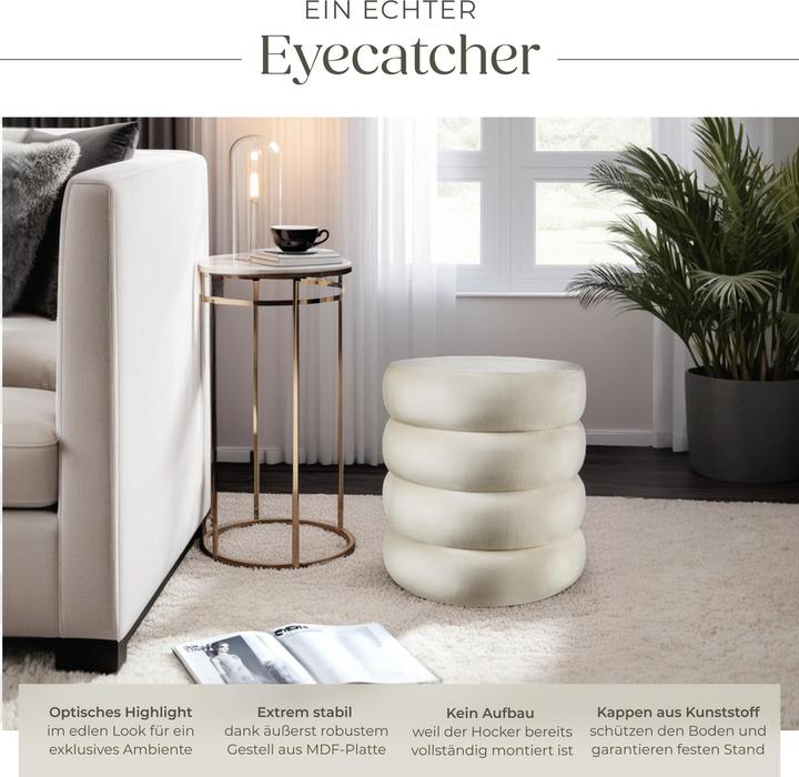 Image du produit tectake Tabouret ALTU, rembourré, rangement