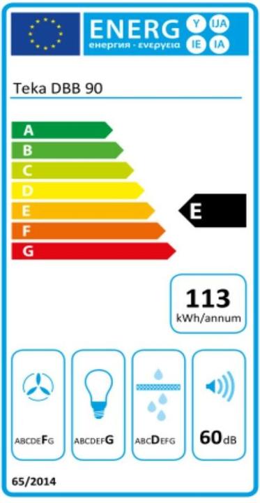 Energy Label Teka DBB 90 (Wall hood)