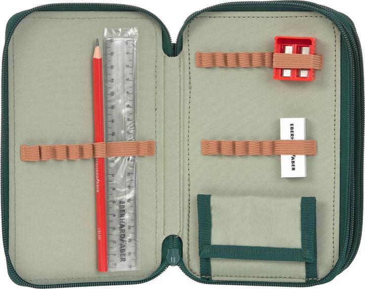 Produktbild Lässig Etui Triple Unique Ocean Dunkelgrün, befüllt