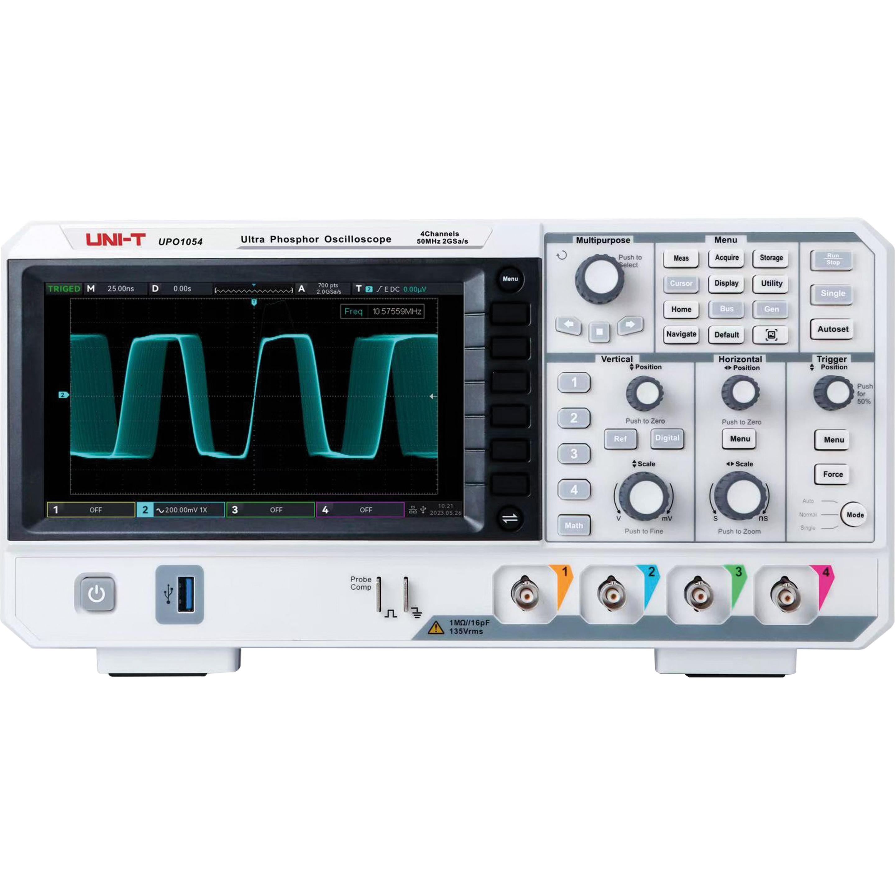 Uni-T, Multimetro, UT UPO1054 - Digital-Speicher-Oszilloskop 50 MHz 4 Kanäle