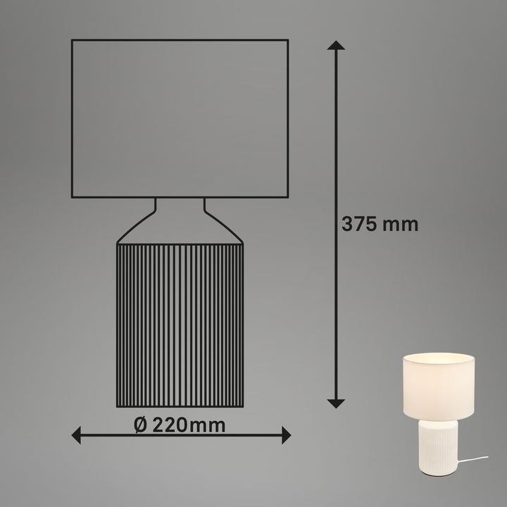 Actual product image Briloner INO ceramic table lamp, white, excl. 1x E27 max. 10W (E27)