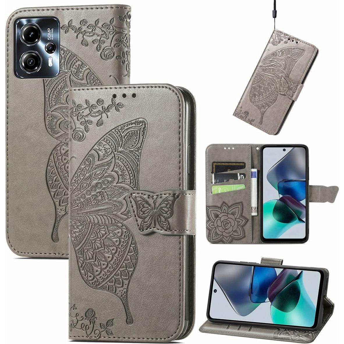 Thumbnail - König Design Hülle für Motorola Moto G23 Schutz Handy Case Cover Tasche Wallet Bookcase Etui (Samsung Galaxy A23), Smart...