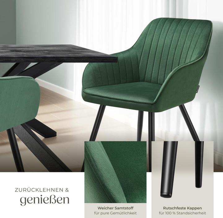 Actual product image tectake Chair Marilyn, Velvet look, quilted