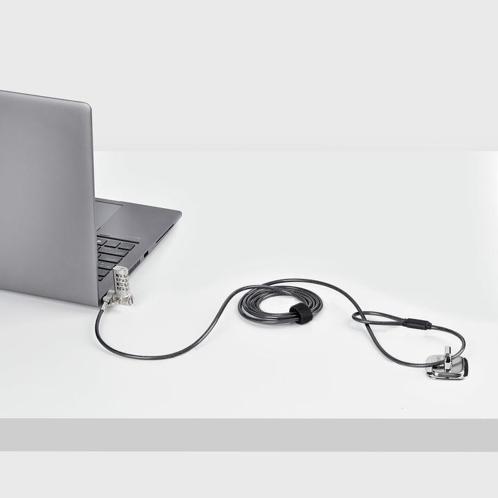 Productafbeelding StarTech com UNIVCS25-LAPTOP-LOCK, 2 m, Kensington, Nano, Noble, Verrouillage à combinaison, Plastiq