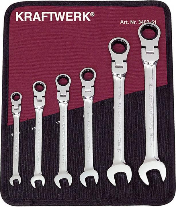 Image du produit Kraftwerk Clé à cliquet combinée (8 mm, 10 mm, 12 mm, 13 mm, 17 mm, 19 mm)