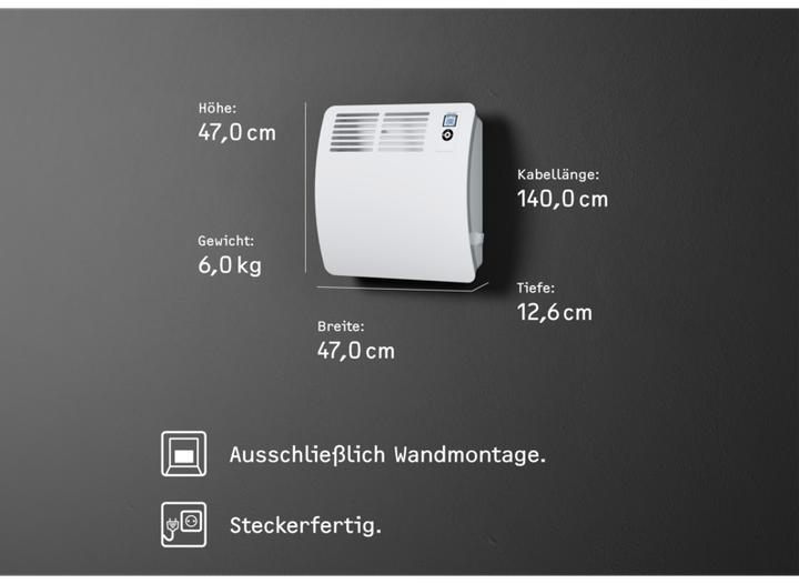 Produktbild Stiebel Eltron CON 10 Premium, 1 kW Wandkonvektor für ca. 12 m², VDE geprüft (1000 W)