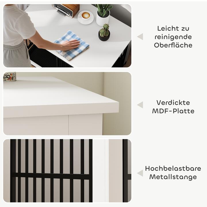 Produktbild PawHut Hundekäfig MDF, Metall Weiss (Hundezwinger)