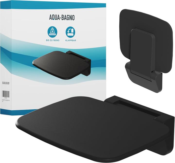 Immagine prodotto Aqua Bagno Sedile della doccia, Duroplast nero (160 kg)
