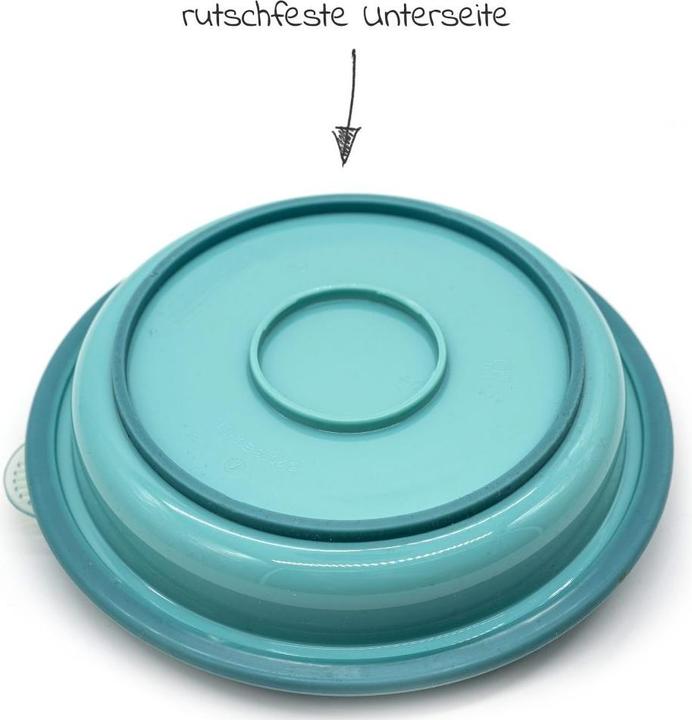 Produktbild MiaMia Kinderteller & Breischalen Babyteller zum Mitnehmen inkl. Besteck 2er Pack - Grün