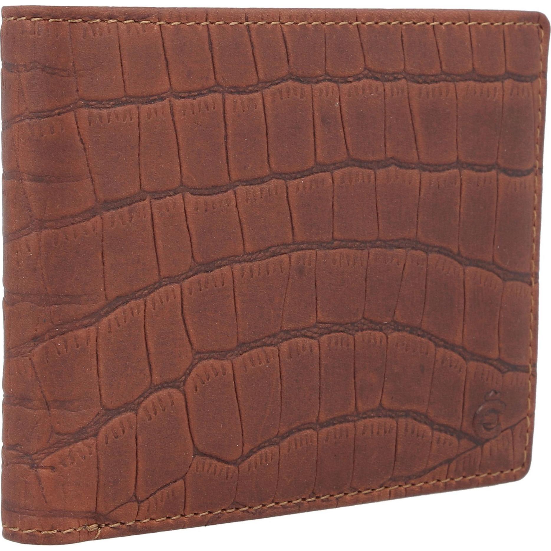 Thumbnail - Esquire, Herren, Portemonnaie, Croco Geldbörse RFID Schutz Leder 12 cm, Braun