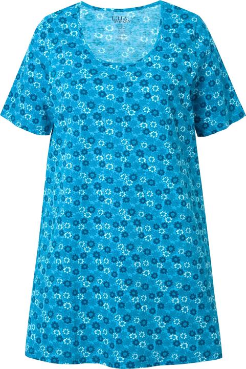 Immagine prodotto Ulla Popken Maglia dal taglio lungo e svasato con fiori, scollo a girocollo e mezze maniche (50, 52)