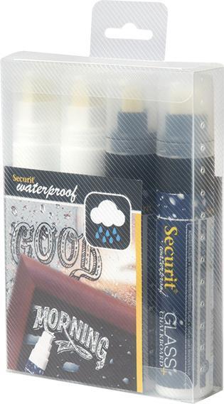 Produktbild Securit Kreidemarker WATERPROOF LARGE, 4er Etui, sortiert (4x)