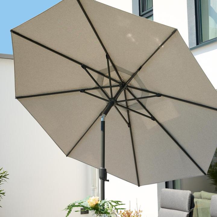 Actual product image Siena Garden Bosco centre pole parasol anthracite/light grey Ø 300 cm (3 m)