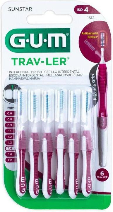 Actual product image GUM SUNSTAR Trav-Ler ISO-Norm 4 1.4mm cylindric pink (6 x)