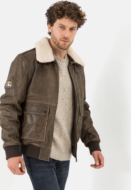 Actual product image Camel Active Leather Jacket with Detachable Collar (110)