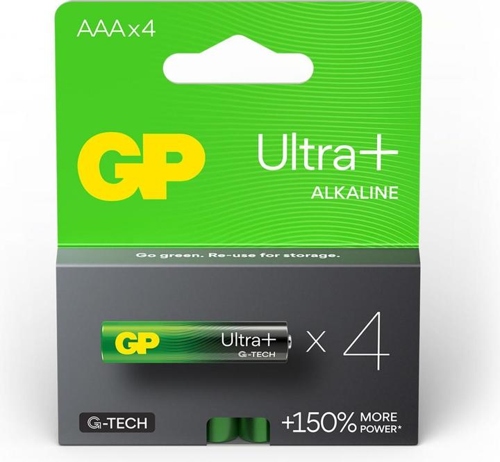 Produktbild GP Batteries Ultra Plus Alkaline Batterie AAA Micro 1,5V 4er Blister (4 Stk., AAA)