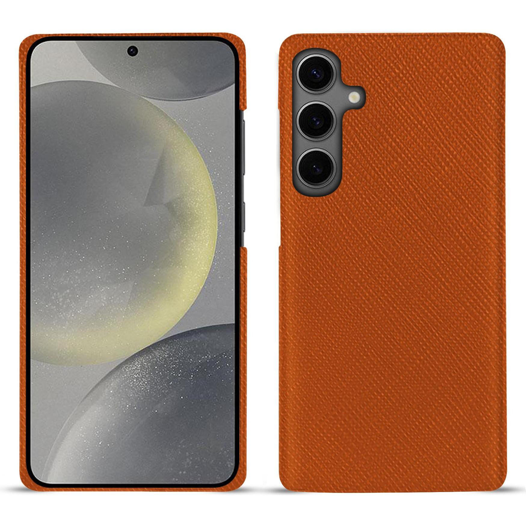 Noreve Lederschutzhülle (Samsung Galaxy S24), Smartphone Hülle, Orange
